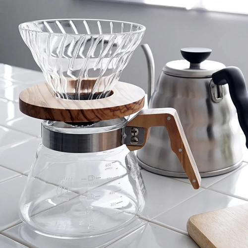Hario v60 coffee - dripper, glass